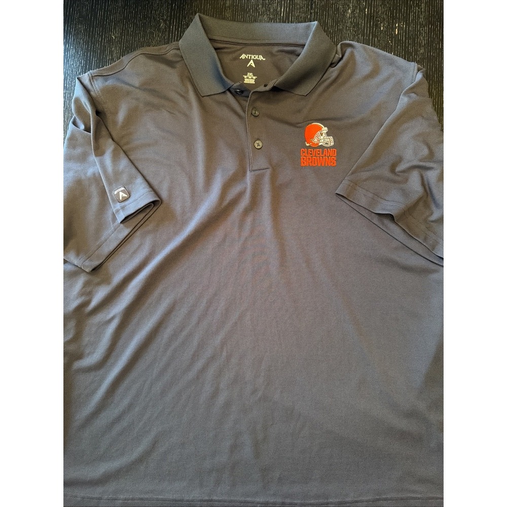 Antigua Cleveland Browns Charcoal Performance Polo Mens XXL (D)